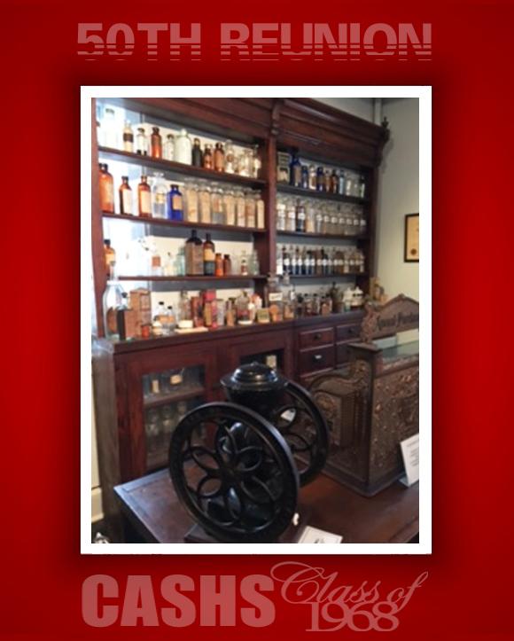 The original pharmacy counter from Wagaman's Pharmacy.